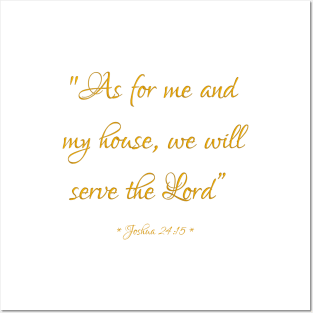 As for me and my house we will serve the Lord Bible quote Joshua 24:15 Posters and Art